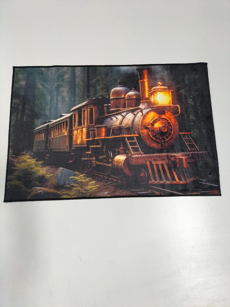 Model Train Rugs Steam Train Rug: 3D Print Velvet Area Rug - Etsy