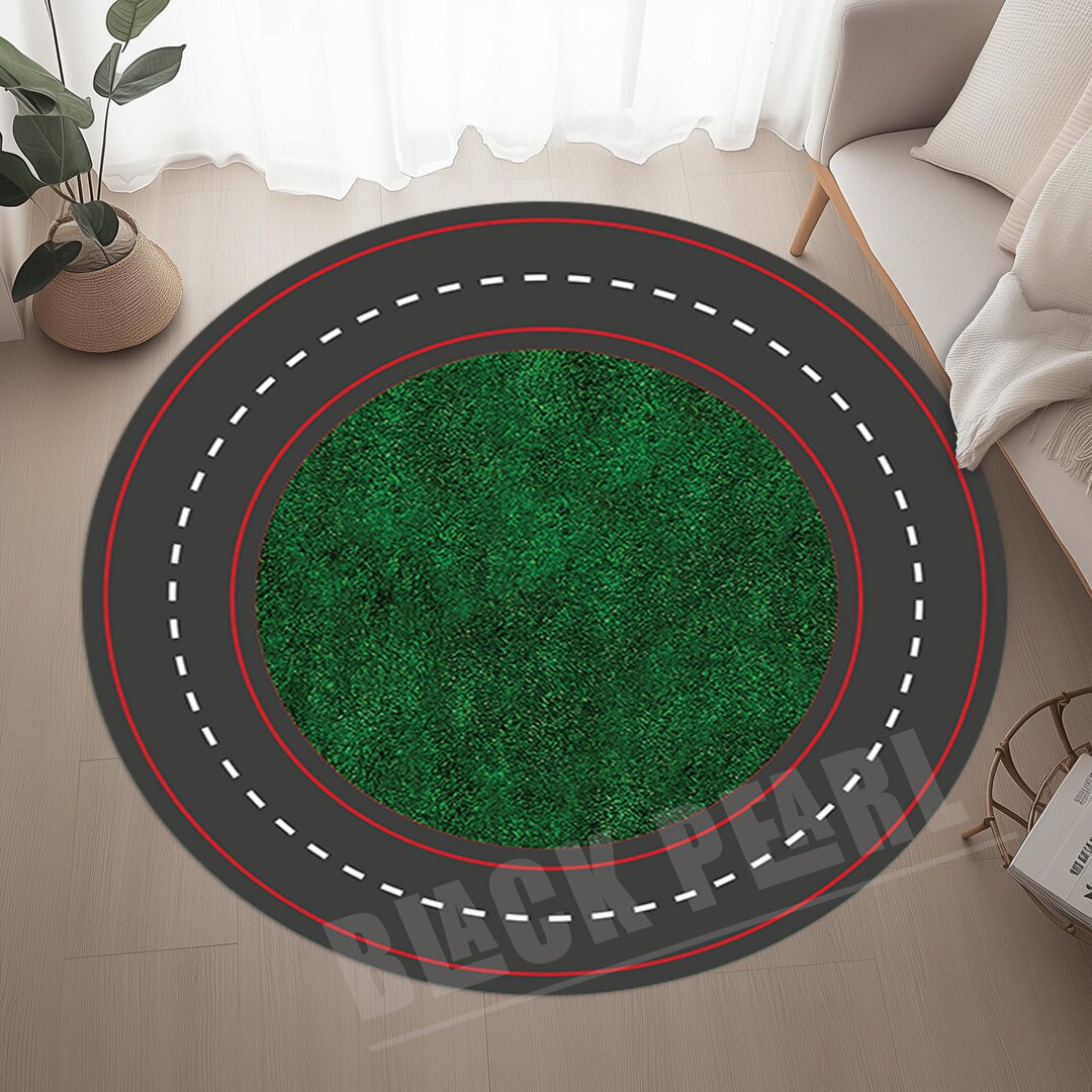 Round Racetrack Rug Race Track Round Rug: Kids Car Play Mat, Boys Room Decor - Etsy