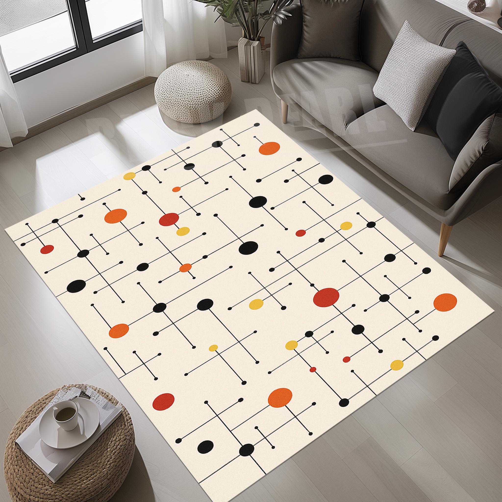 Mid-century Modern Rug, Atomic Dot Pattern - Etsy