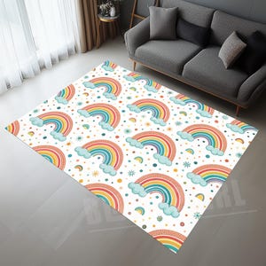 Rainbow Rug, Rainbow Decor Rug, Rainbow Area Rug, Color Rainbow Rug, Rainbow Design Rug, Rainbow Modern Rug, Kids Decor Rug, Kids Room Rug
