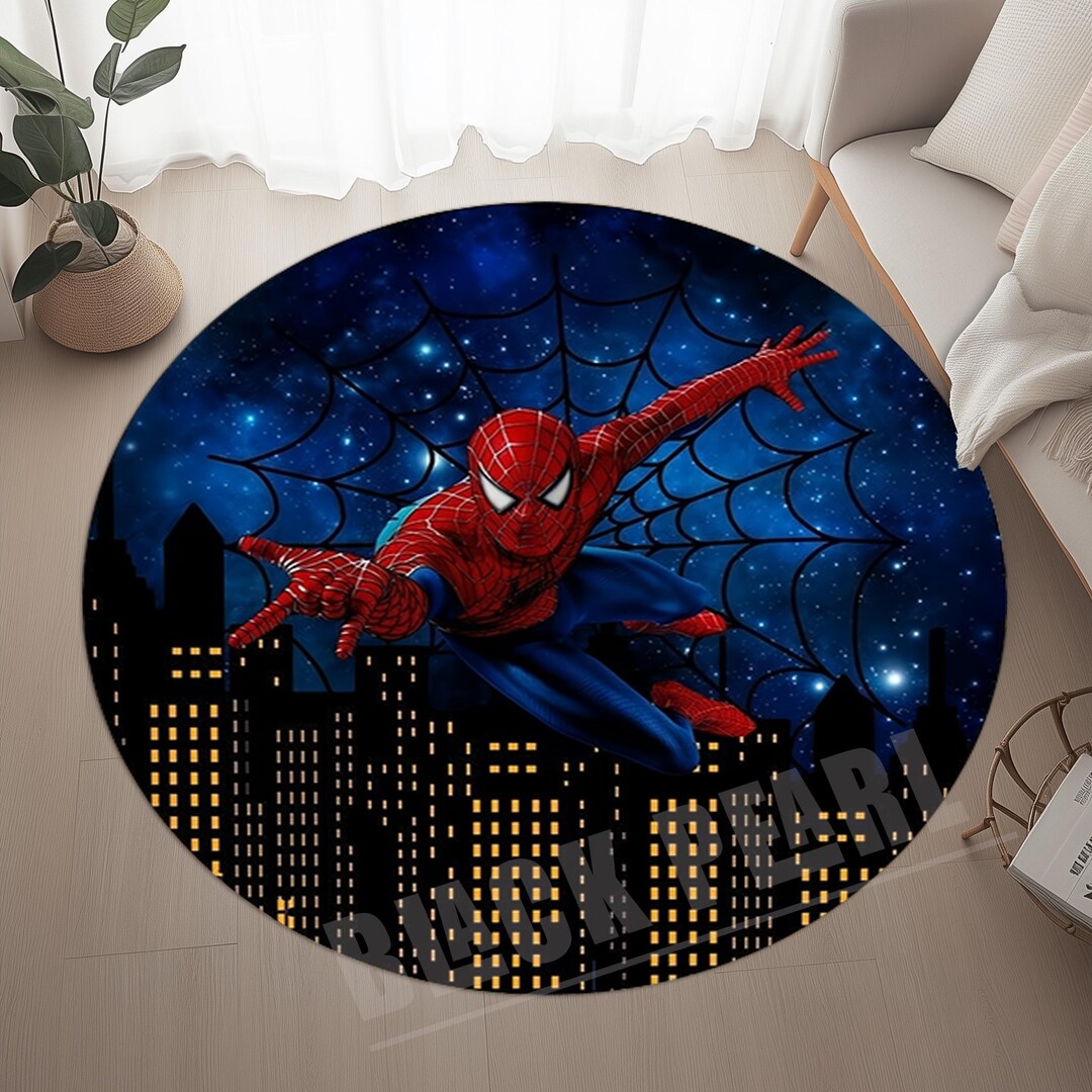 Spider Man Rug, Spider Man Round Rug, Spider Man Area Rug, Kids Room ...