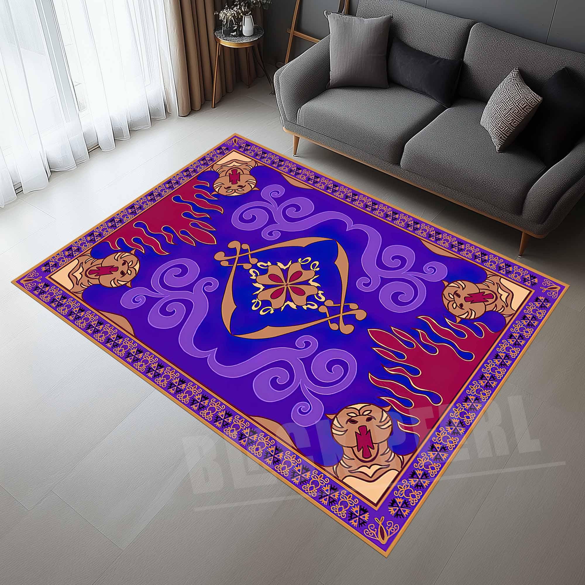 Aladdin Magic Carpet Rug: Kids Room Decor, Non-slip Floor Carpet