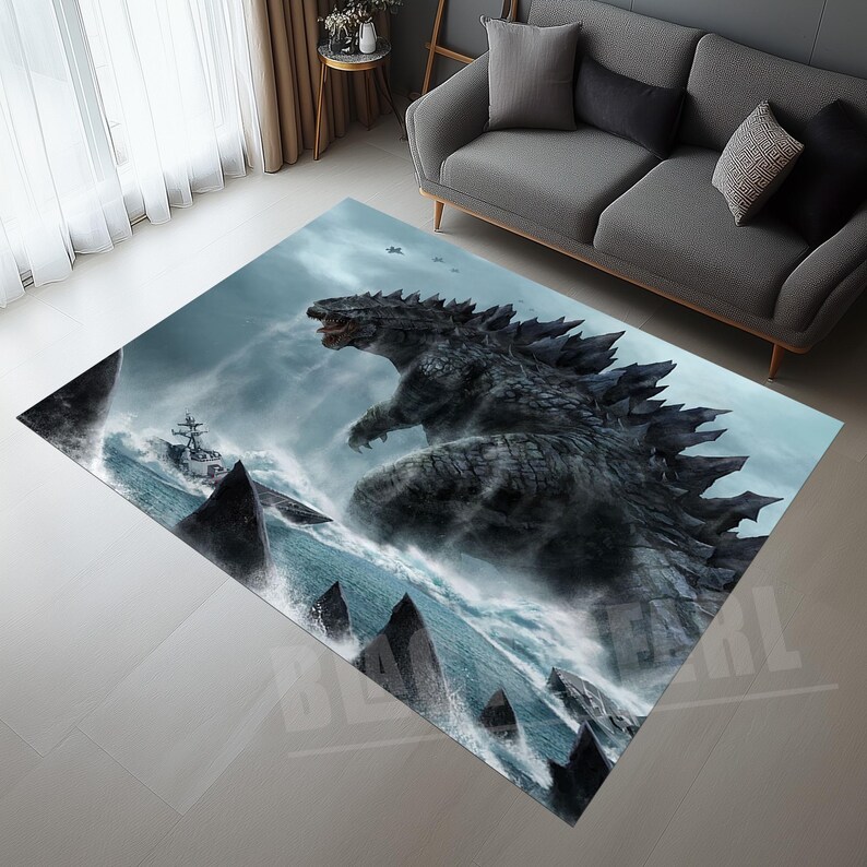 Godzilla, Godzilla Rug, Comic Decor Rug, Godzilla Legends Rug, Retro ...