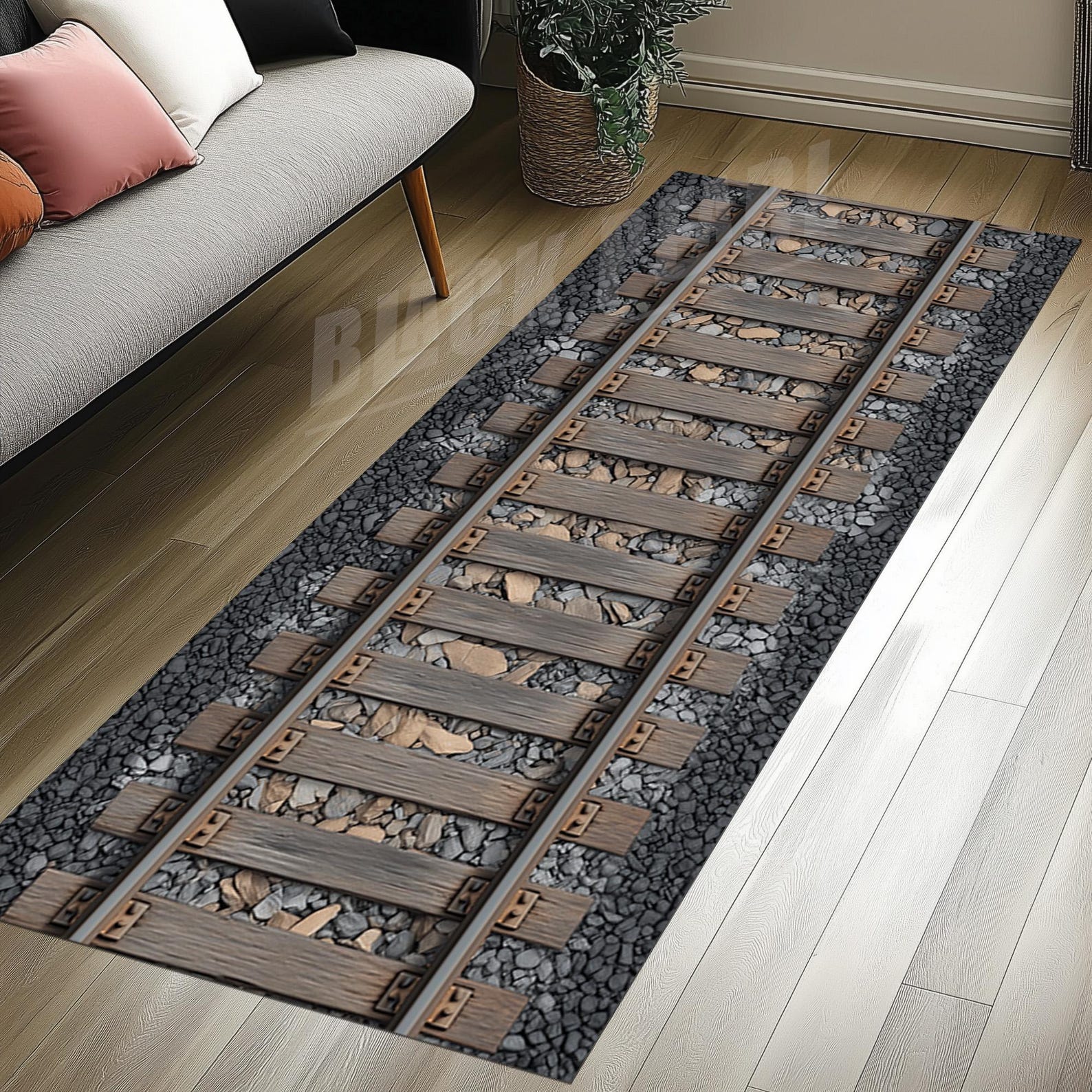 Model Train Rugs Train Tracks Runner Rug, Railroad Design, Kids Playroom - Etsy