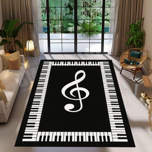 Piano Rug, Music Note Rug, Music Room Rug, Piano Design Rug, Piano Keys Rug, Music Area Rug, Music Note Area Rug, Music Rug, Piano Area Rug