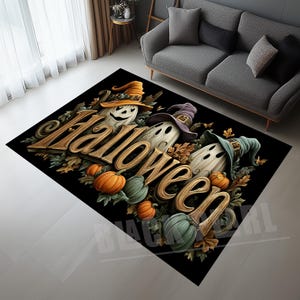 Happy Halloween Rug, Cute Ghosts Rug, Pumpkin Area Rug,Halloween Pumpkin Rug,Spooky Carpet,Living Room Rug,Halloween Rug,Gifts Halloween Rug