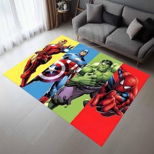 Super Hero Rug, Super Hero Decor Rug, Spider Man Rug, Hulk Rug, Super Hero Area Rug, Boys Room Rug, Iron Man Rug, Kids Room Rug, Movie Rug