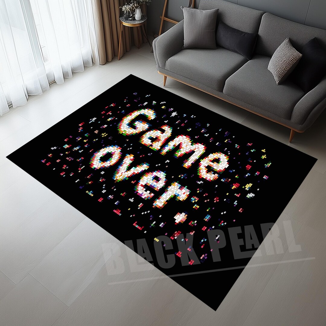 Game Over Rugs Game Over Rug: Pixel Art Style, Kids/teen Room Decor - Etsy