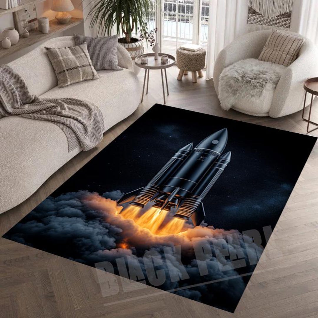 Space Shuttle Rug: Modern Rocket Decor for Teen/kids Room - Etsy