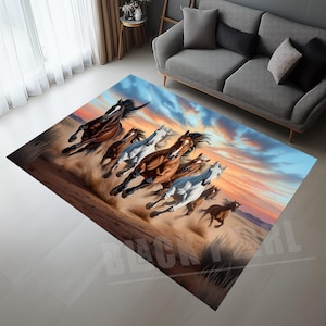 Wild Horses Area Rug: Animal Home Decor