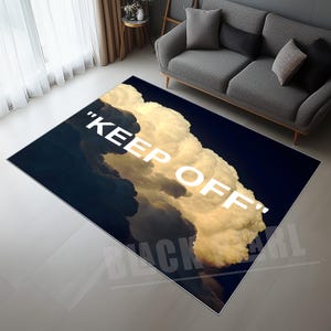 Keep Off Rug, White Clouds Rug, Keep Off Decor Rug, Keep Off Modern Rug, Black Clouds Rug, Home Decor Rug, Keep Off Design Rug, Keep Off