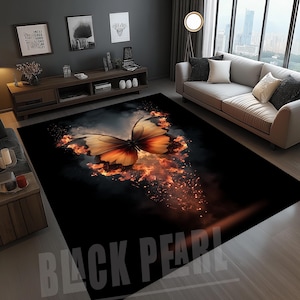 Butterfly Rug, Animal Rug, Butterfly Area Rug, Butterfly Design Rug, Butterfly Modern Rug, Living Room Rug, Fire Rug, Home Decor Rug