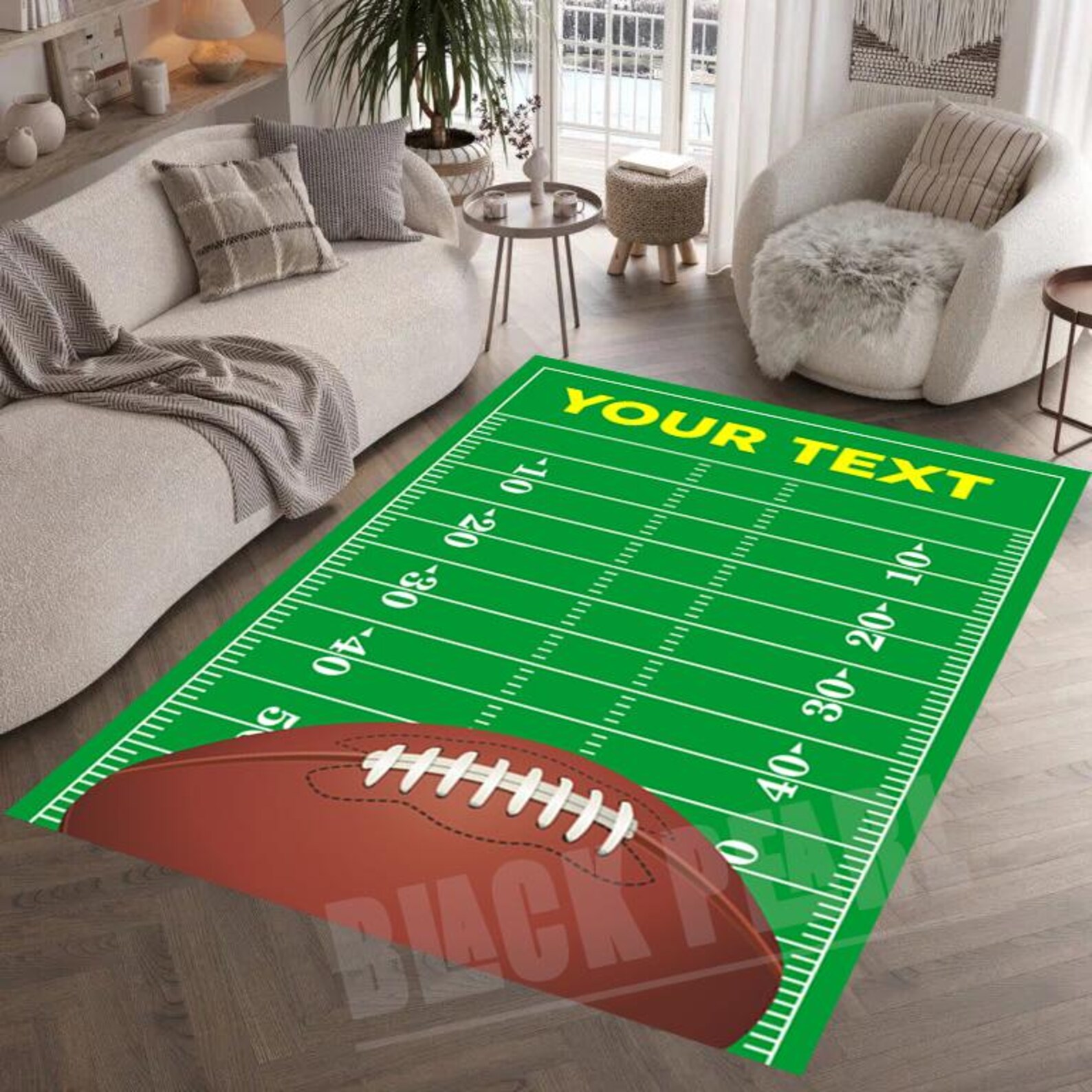 Football Filed Rugg Personalized Football Field Rug: Sports Playroom Decor - Etsy