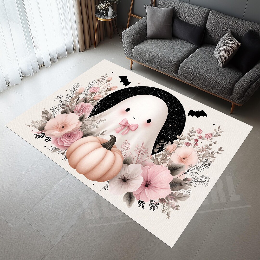 Halloween Rug, Cute Pumpkin Rug, Flower Rug, Cute Ghost Rug ...