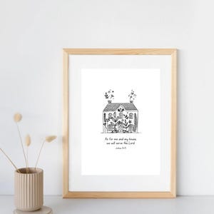 As For Me and My House Art Print - Digital file, Scalable, Christian, Catholic wall art, Bible quote, House warming gift, Joshua 24:15
