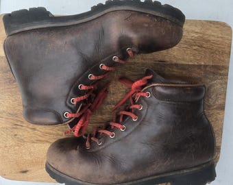 VTG Italian Hiking Boots Tan Leather Rugged Outdoor Gorpcore VTG Italian Hiking Boots Tan Leather Rugged Outdoor Gorpcore  main image 4