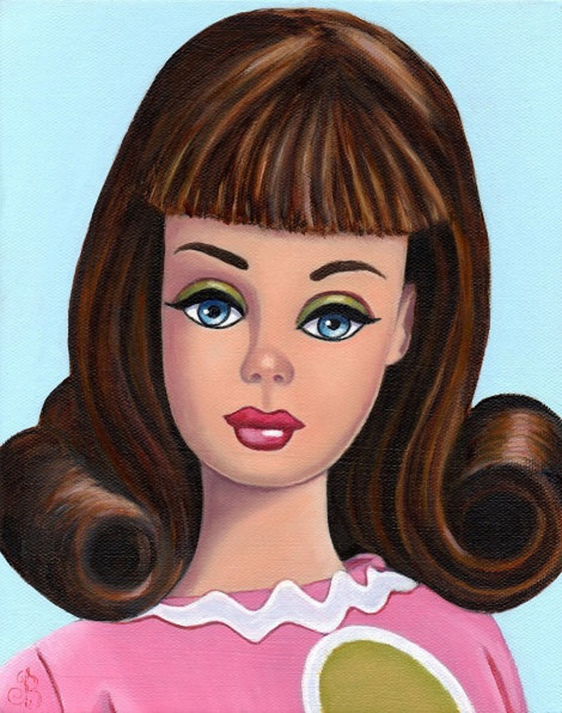 Barbie Art Original Oil Painting Barbie Cousin Francie Doll on Etsy UK