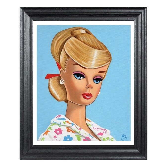Barbie Doll Art Print From Original Painting of Blonde Barbie | Etsy UK