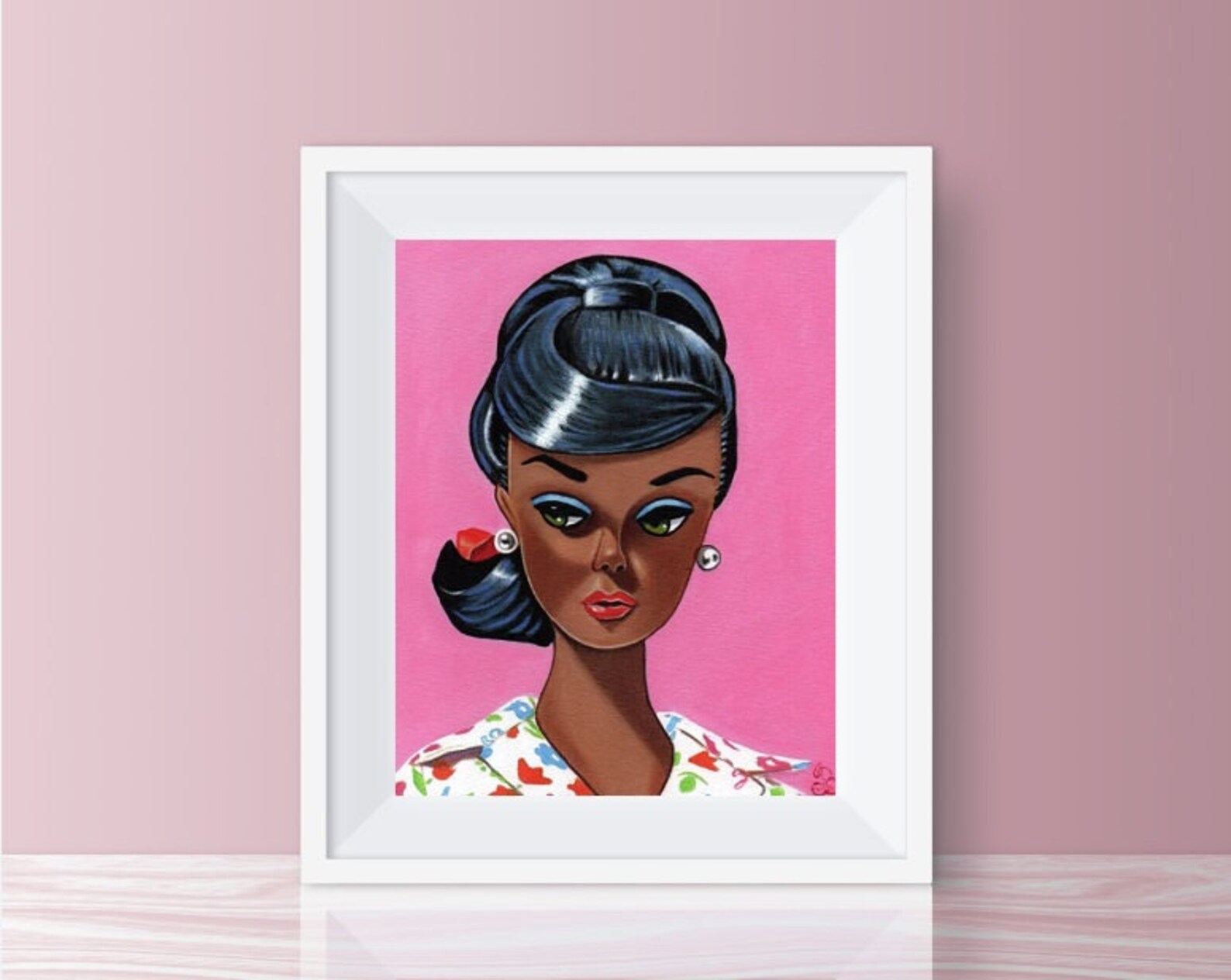AA Black Barbie Doll Art Print From Original Painting of - Etsy