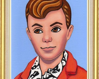 Barbie Ken Art Original Oil Painting of Barbie Boyfriend Ken doll on Canvas Panel 10 x 8, 7 x 5 inches Print & Aceo also available