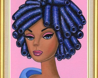 Barbie Art Original Oil Painting of Retro AA African American Silkstone Doll Canvas Panel 10 x 8, 7 x 5 in Print & Aceo also available