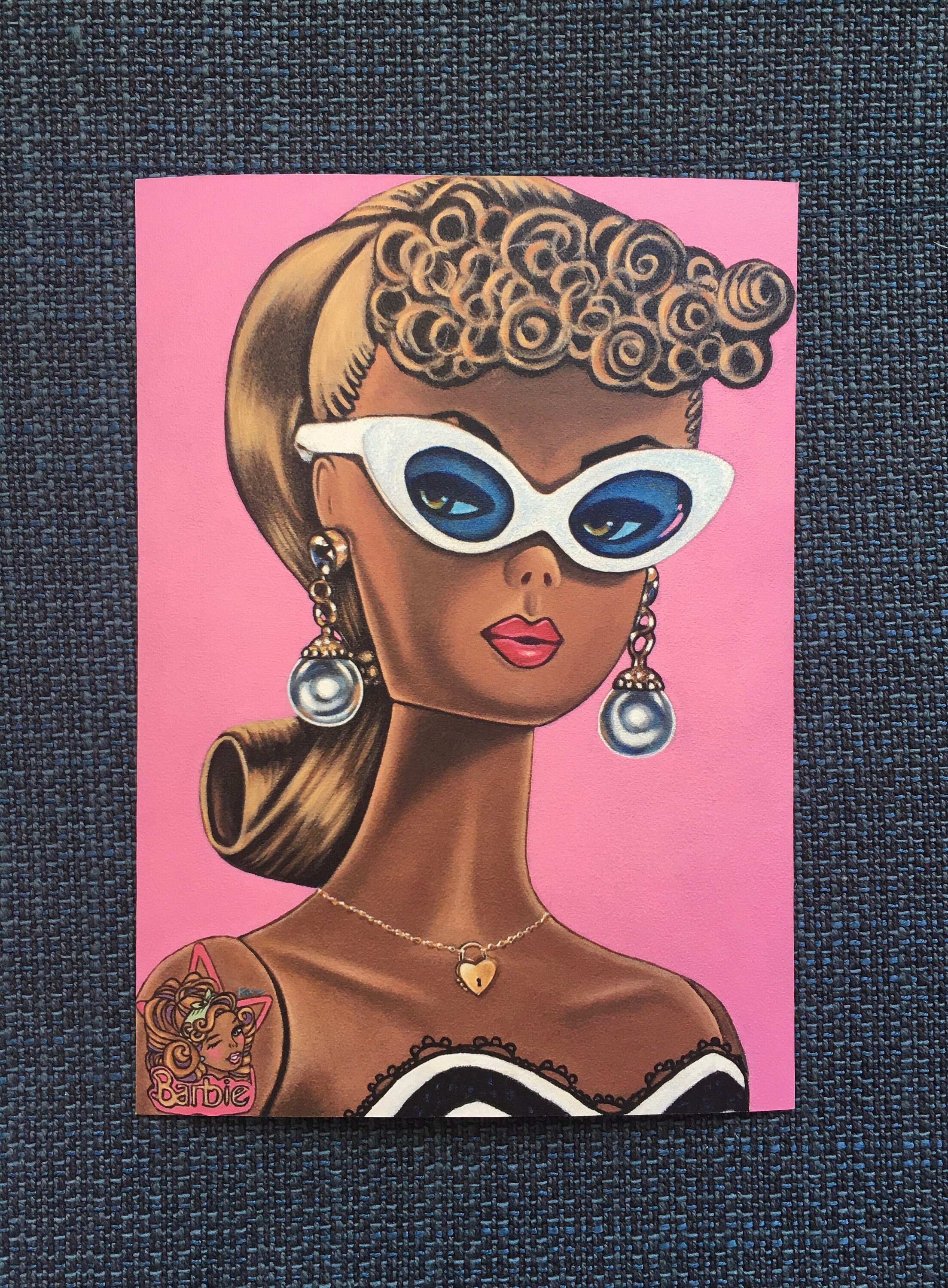 Barbie Art Doll Original Oil Painting of Beautiful AA Black Etsy UK