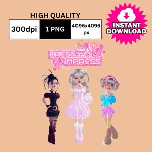 Image numérique PNG Clipart Roblox Girls Clip Art Téléchargement instantané en version imprimable | Habillez-vous pour impressionner des cliparts | DTI Roblox PNG | Habillez-vous pour impressionner