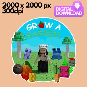 Grow a Garden Roblox Cake Topper – Custom Printable Birthday Decoration For Birthday Party – JPEG and PDF Digital Download