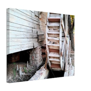 Old Water Mill Canvas Print - Vintage Wall Art - Rustic Home Decor