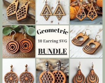 Trendy herfstoorbellen SVG-set: geometrische en boho-ontwerpen