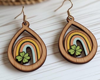 Laser Cut Files for St. Patrick’s Day Earrings - Glowforge & Earring SVG Designs