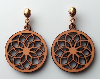 Archivos SVG para láser de aretes geométricos bohemios listos para el otoño: descarga instantánea