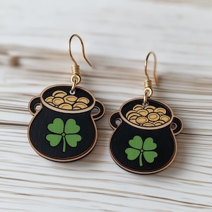 St. Pattys Day Earring SVG - Laser Earring Files & Glowforge SVG for Custom Jewelry