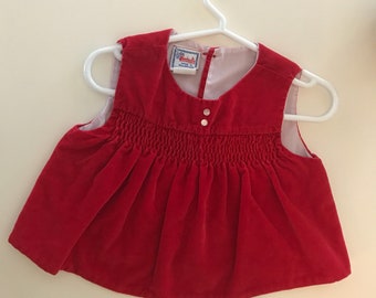 Vintage Childrens Red Velvet Top