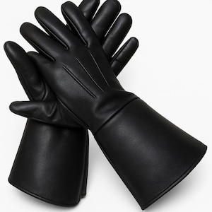 Men&#39;s Leather Steampunk Gauntlets: Medieval Renaissance Cosplay Gloves