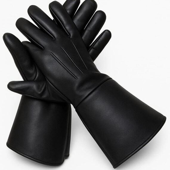 Men's Leather Steampunk Gauntlets: Medieval Renaissance Cosplay Gloves