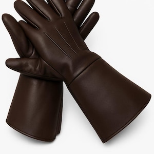 Men&#39;s Leather Steampunk Gauntlet Gloves: Renaissance Cosplay Costume