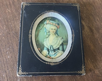 Vintage Princesse de Lamballe Le Brun Miniature  Plaque Portrait Print 4.5"