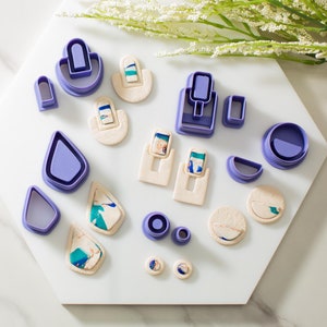 Embedded Shape Polymer Clay Cutters Set | Embedded Clay Earring Cutters | Clay Cutters for Jewelry Making | Earring Cutters for Polymer Clay