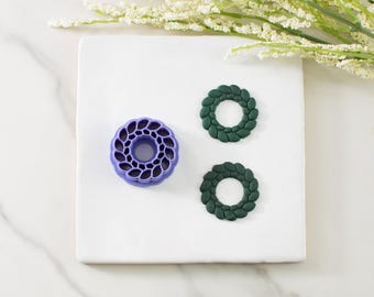 Wreath Polymer Clay Cutter | Multiple Sizes | Christmas Clay Cutters | Clay Cutters for Earrings | Clay Tools