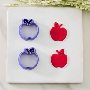 Apple Polymer Clay Cutter | Mirrored Set | Multiple Sizes | Back to School Clay Cutters | Teacher Appreciation | Stud Cutter | Clay Tools
