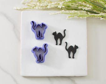 Cat Polymer Clay Cutter #2 | Mirrored Set | Multiple Sizes | Halloween Clay Cutters | Spooky Clay Cutters | Clay Tools