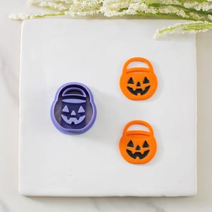 Jack-o-Lantern Bucket Polymer Clay Cutter | Multiple Sizes | Halloween Clay Cutters | Pumpkin Clay Cutter | Spooky Clay Cutters | Clay Tools