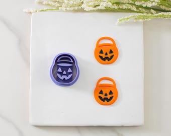 Jack-o-Lantern Bucket Polymer Clay Cutter | Multiple Sizes | Halloween Clay Cutters | Pumpkin Clay Cutter | Spooky Clay Cutters | Clay Tools