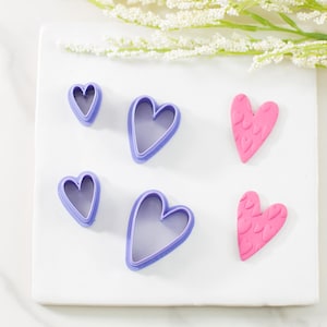 Tall Slender Heart Polymer Clay Cutter | Multiple Sizes | Valentine's Day Clay Cutter | Clay Cutters for Earrings | Clay Tools