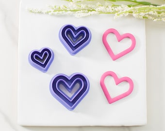 Heart with Cutout Polymer Clay Cutter | Multiple Sizes | Valentine's Day Clay Cutter | Clay Cutters for Earrings | Clay Tools