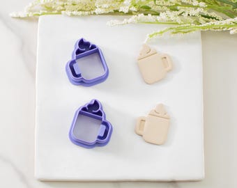 Hot Cocoa Polymer Clay Cutter Mirrored Set | Multiple Sizes | Drink Clay Cutters | Food Clay Cutters | Coffee Clay Cutter | Clay Tools