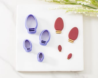 Christmas Light Polymer Clay Cutter | Multiple Sizes | Christmas Clay Cutters | Clay Cutters for Earrings | Clay Tools