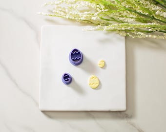 Easter Egg Set Polymer Clay Cutter | Easter Clay Cutter | Holiday Earring Cutter | Animal Clay Cutter | Animals | Chicken | Clay Tools