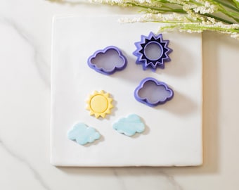 Sun Polymer Clay Cutter | Cloud Polymer Clay Cutter | Weather Clay Cutters | Clay Tools